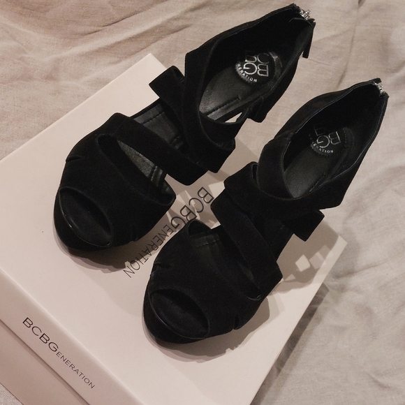 BCBGeneration black suede Kruz stiletto sandals, size 9, NIB - Picture 5 of 9